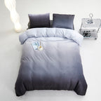 Karever Gray White Gradient Comforter Set Queen Gray Velvet Bedding Comforter Modern Plain White And Deep Gray Gradient Soft Qui