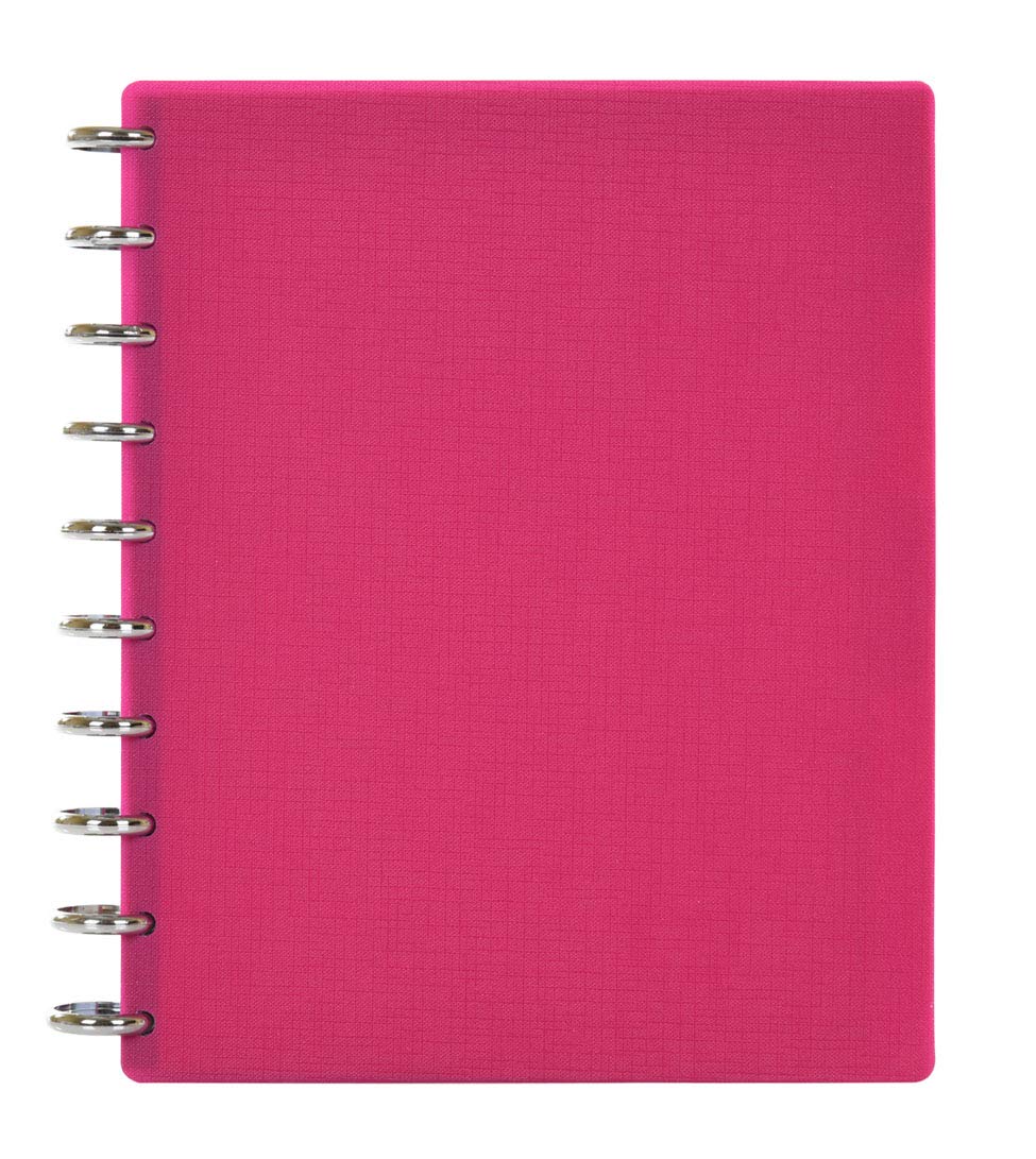 Talia Discbound Notebooks, Planner, Customizable, (Y90'S Pink W/Silver Discs, Junior (5.5In X 8.5In))