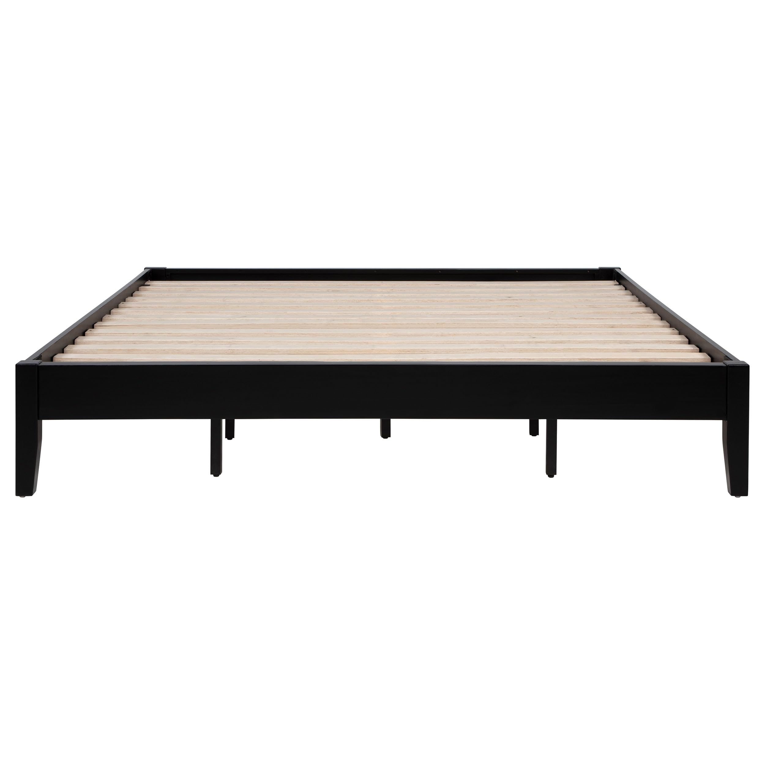 Coaster Home Furnishings Hounslow Contemporary California King Size Pine Wood Platform Bed Frame Headboard Compatible Bed Base Black 306129KW