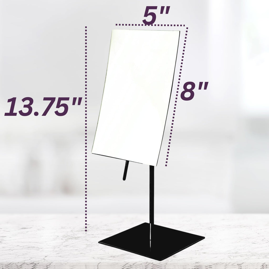 Jerdon Rectangular Tabletop Makeup Mirror - Makeup Mirror With 3X Magnification With Black Finish - 5-Inch By 8-Inch Vanity Mirr