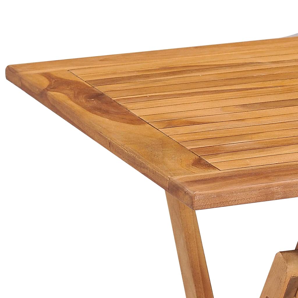 vidaXL 5-Piece Patio Dining Set - Solid Teak Wood Table and Chairs - Outdoor Furniture for Garden/Terrace/Patio - Space-Saving, Durable & Foldable