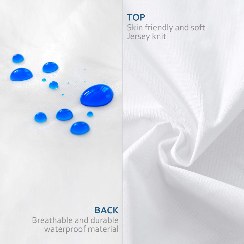 Queen Pillow Protector Zippered 4 Pack Queen Size 20 X 30 Inch Waterproof Pillow Case Protector Down Feather Proof Pillow Covers Encasement Pillow Case White