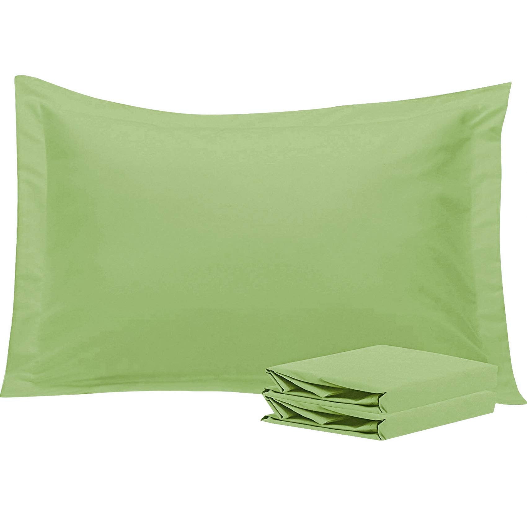 Ntbay 100% Brushed Microfiber Queen Pillow Shams Set Of 2, Super Soft And Cozy, Wrinkle, Fade, Stain Resistant 20X30 Inches Oxford Pillowcases, Sage Green
