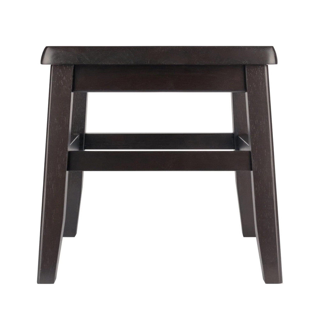 Winsome Kaya 2-Piece Conductor Stool Set, 12H in, Solid Wood, Coffee Finish