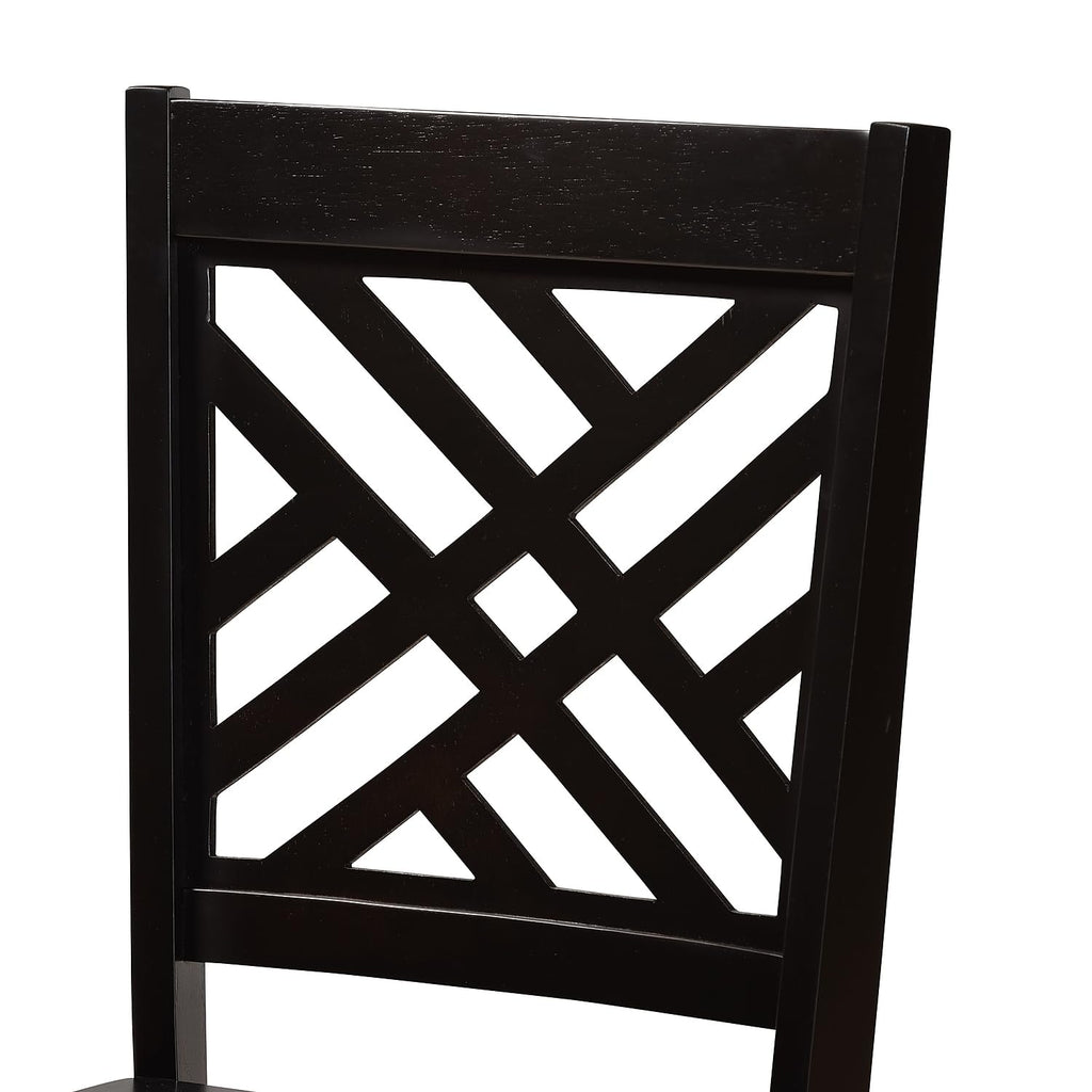 Baxton Studio Caron Modern Wood Dining Chair, Dark Brown, 2/Set (180-2PC-11430HT)