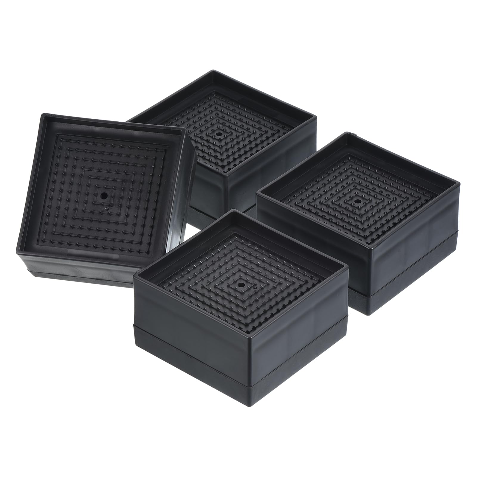 Uxcell Bed Risers 4Pcs, 1.5 Inch Furniture Risers Square Adjustable Couch Riser With Non-Slip Mat For Bed Desk Sofa Table Lift S