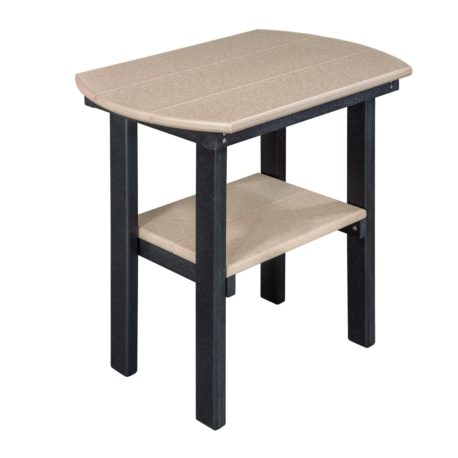 American Furniture Classics 525WWBK Oval End Table, Weatherwood and Black