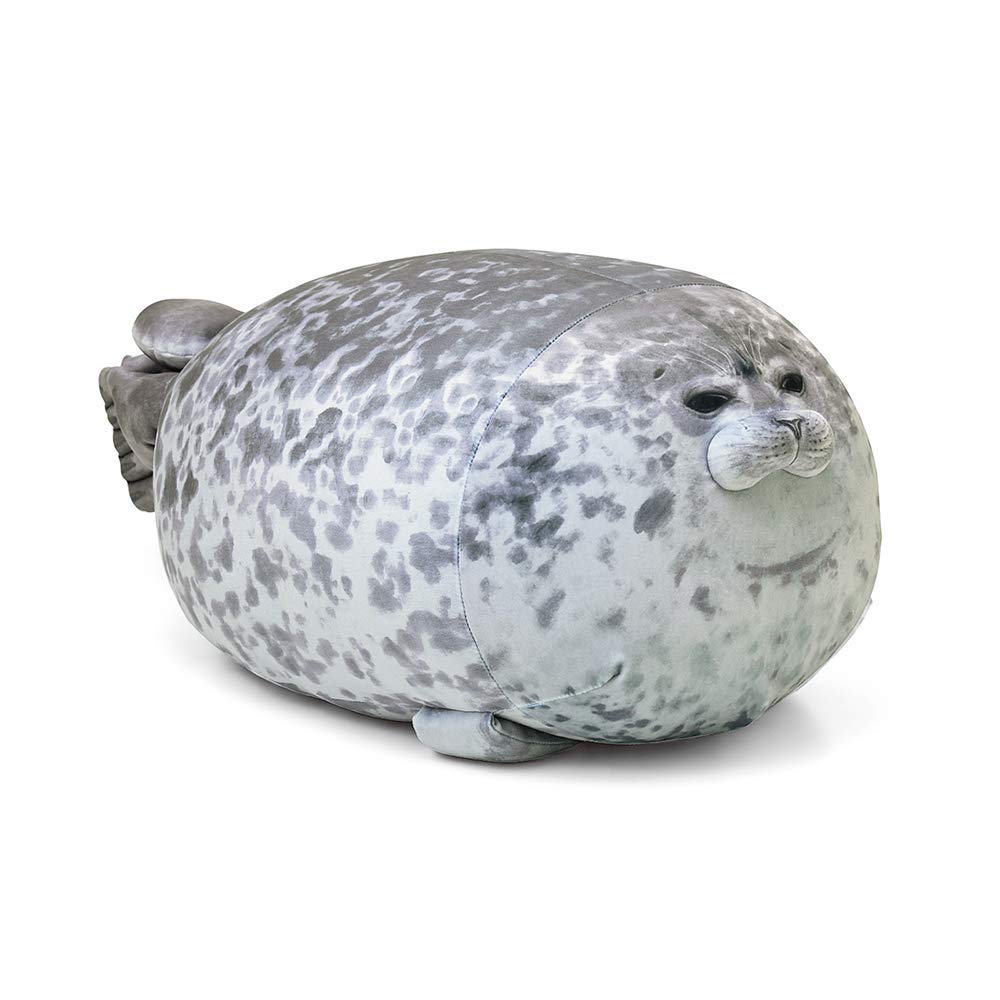 Seal Pillow, Chubby Blob Seal Plush Pillow Stuffed Animal Toy Cute Plushies Ocean Pillows (Medium)