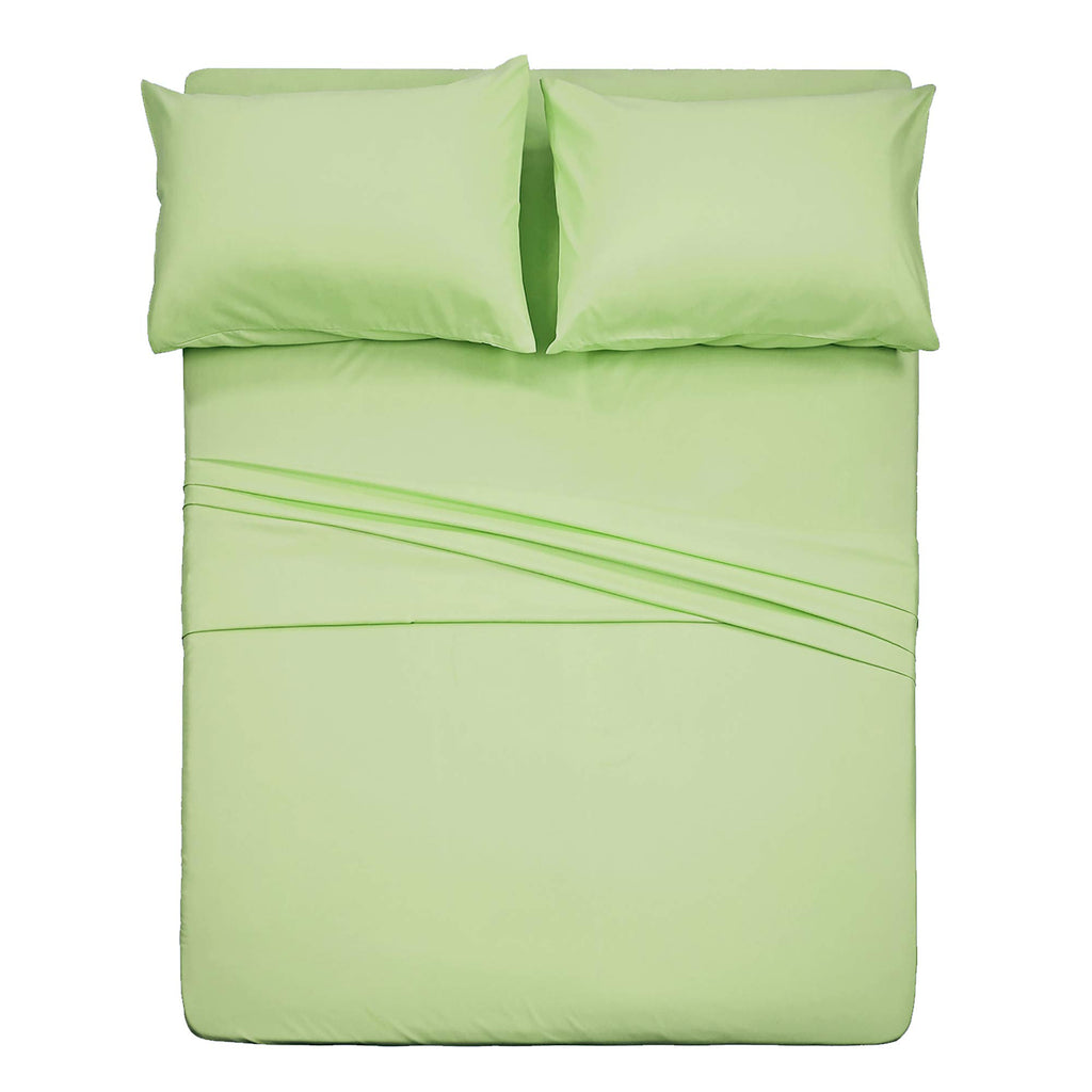 4 Piece Bed Sheet Set (Full,Sage) 1 Flat Sheet,1 Fitted Sheet And 2 Pillow Cases,Brushed Microfiber Luxury Bedding With Deep Pockets