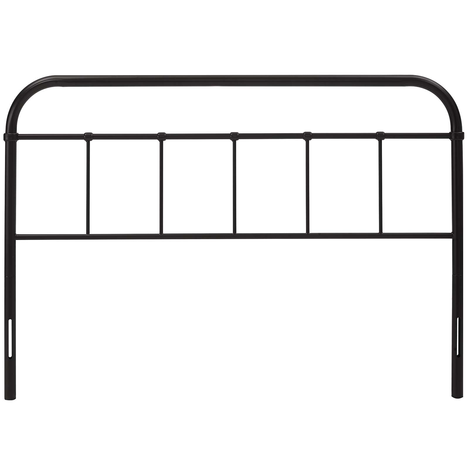 Modway Serena Rustic Farmhouse Style Steel Metal Queen Headboard Size in Brown,