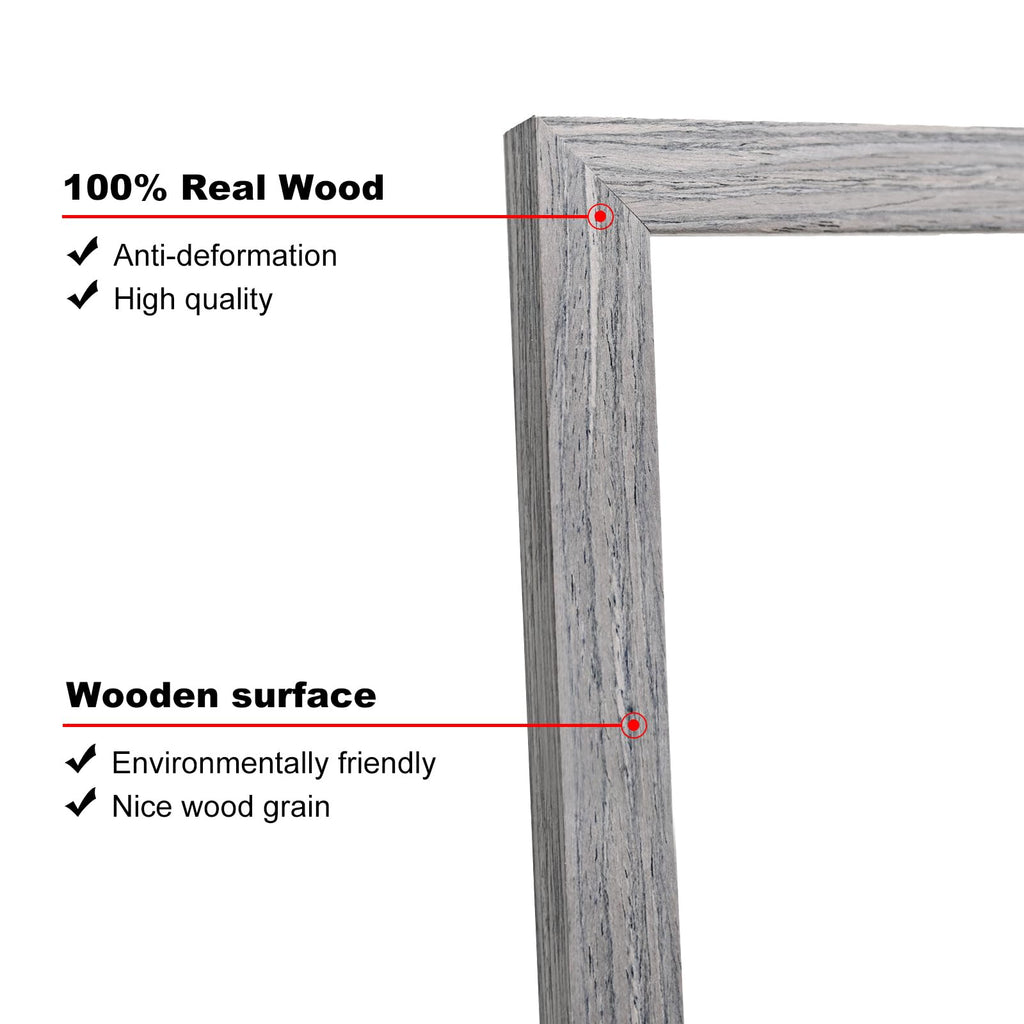 Kinlink Square 10X10 Picture Frames Grey, Solid Wood Frames With Acrylic Plexiglass For Pictures 6X6 With Mat Tabletop And Wall
