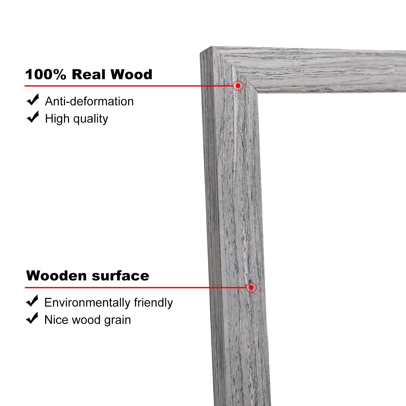 Kinlink Square 10X10 Picture Frames Grey, Solid Wood Frames With Acrylic Plexiglass For Pictures 6X6 With Mat Tabletop And Wall