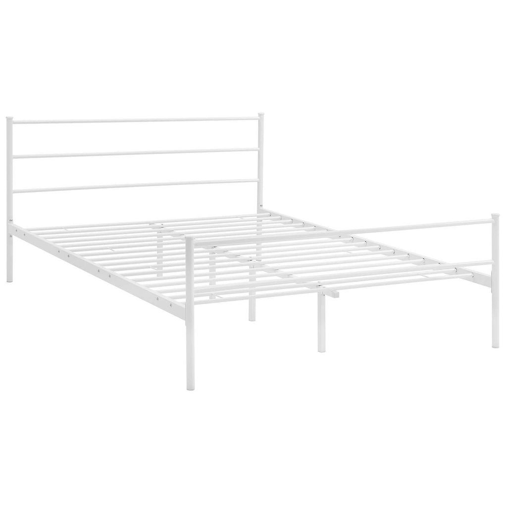 Modway Alina Queen Size Platform Bed Frame With Headboard In White