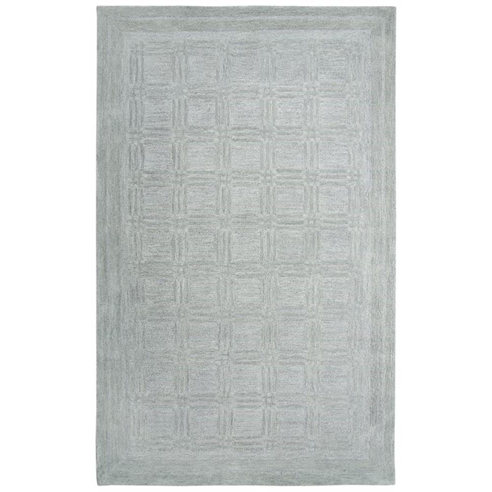 Rizzy Home Alora Decor Emerson 9' X 12' Squares Grey/Gray/Rust/Blue Hand-Tufted Area Rug