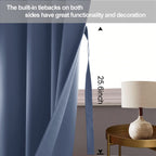 Jiuzhen Dusty Blue Blackout Curtains For Bedroom, Light Blocking And Noise Reducing Grommet Curtains For Living Room Darkening Curtains, Set Of 2 Window Curtain Panels, 38 X 72 Inch Length