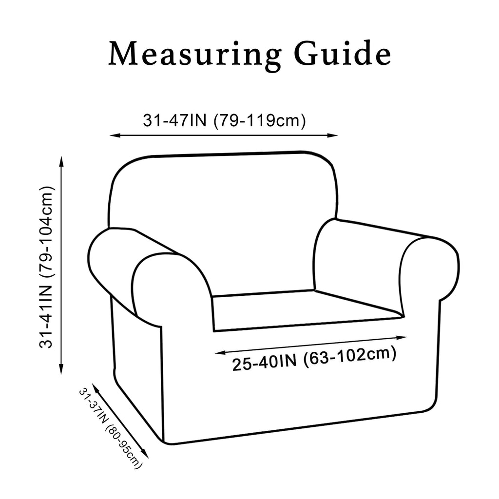 Turquoize Stretch Sofa Slipcover Chair Slipcover 1 Piece Chair Covers For Living Room Armchair Covers Slipcovers With Jacquard Fabric And Elastic Bottom Pet Furniture Protector (Armchair, Black)