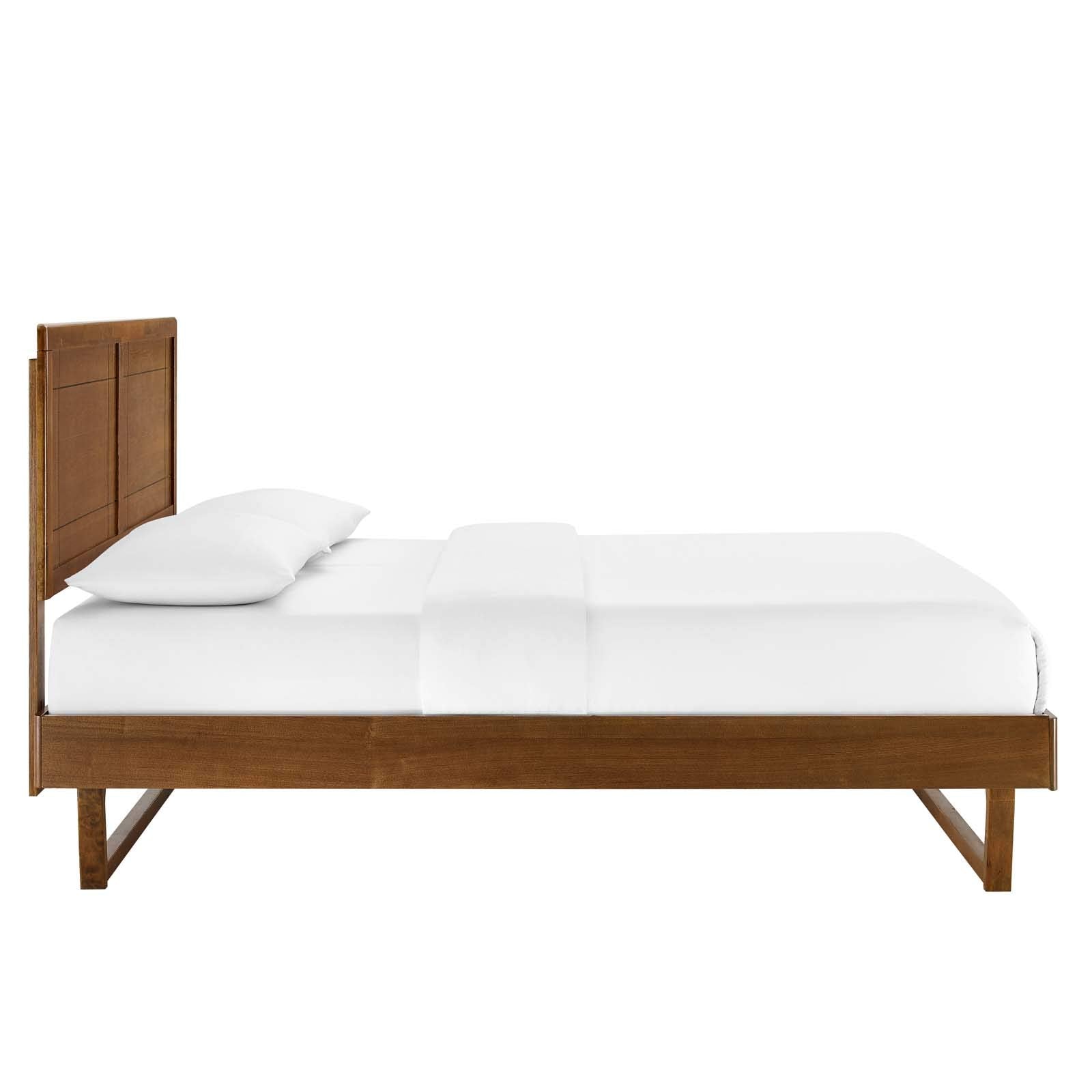 Modway Mod-6381-Wal Marlee Queen Wood Platform Bed With Angular Frame, Walnut
