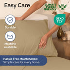 Extra Deep Pocket King Sheets - 4 Piece Breathable & Cooling Bed Sheets - Hotel Luxury Bed Sheet Set - Soft, Wrinkle Free & Comfy - Easily Fits Extra Deep Mattresses - Deep Pocket Beige Sheets Set