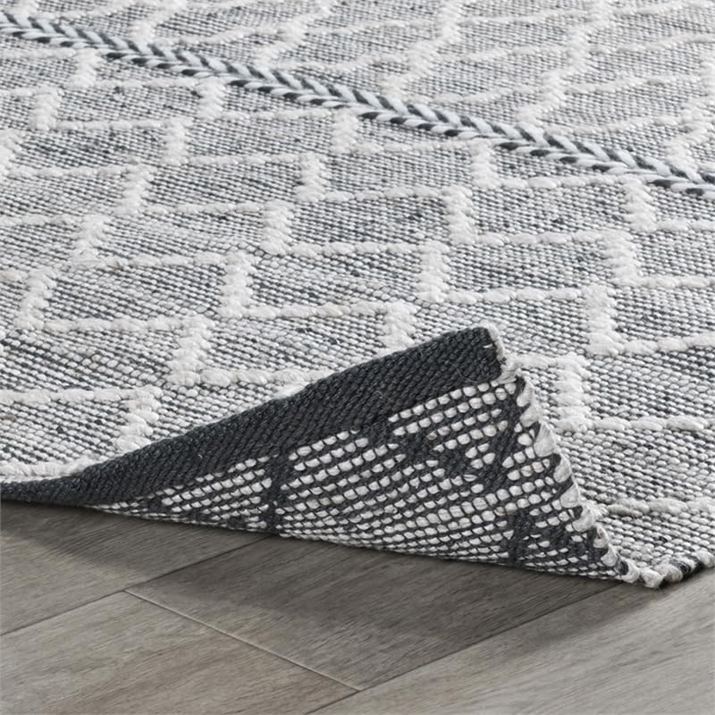 Kosas Home Sonora 60 X 96 Lattice Polyester Fabric Accent Rug In Gray/Ivory