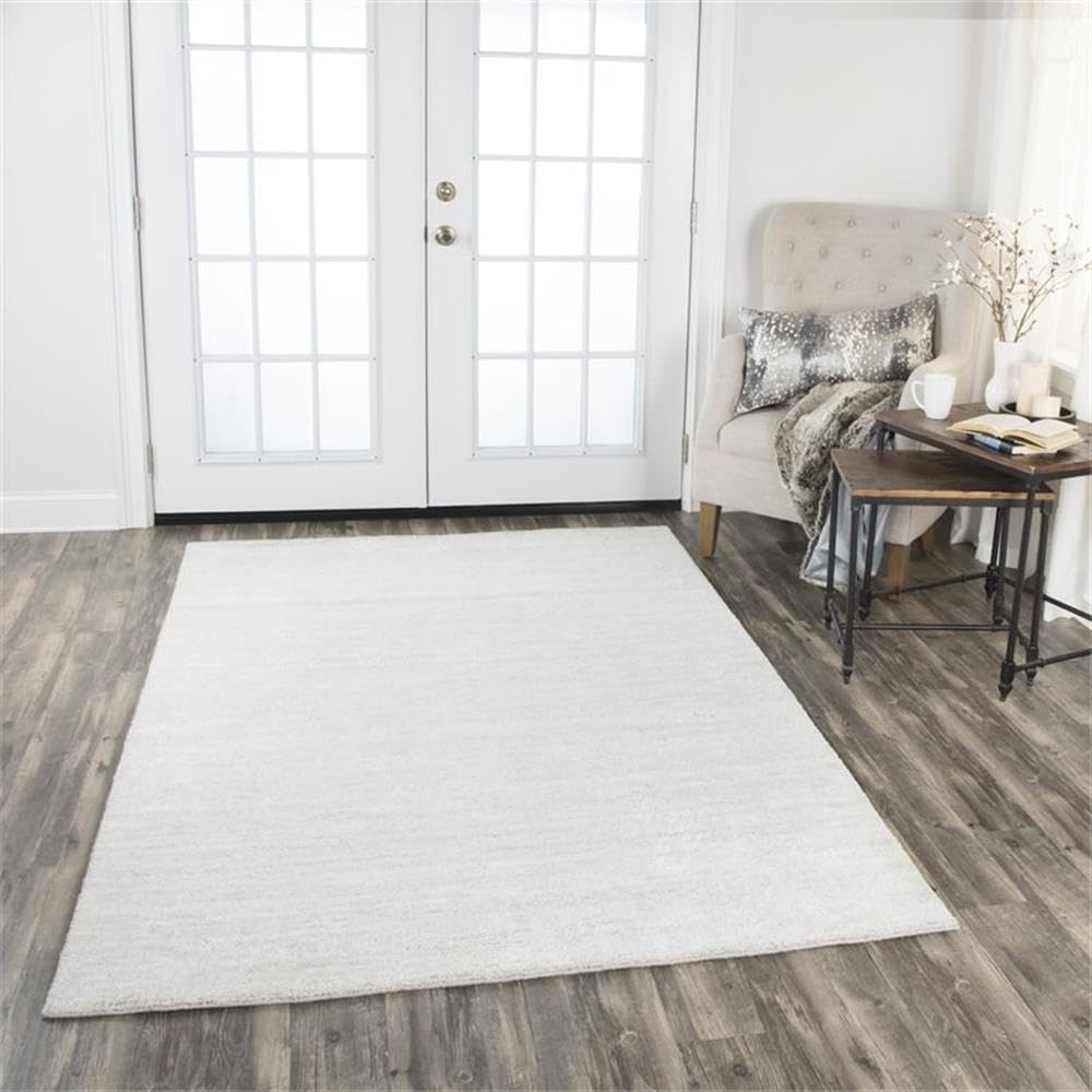 Rizzy Home Alora Decor Demure 5' X 8' Solid Silver/Silver Hand-Loomed Area Rug