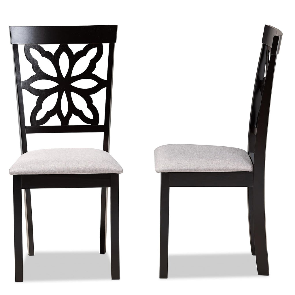 Baxton Studio Samwell Modern Fabric Dining Chair, Grey and Dark Brown, 2/Set (171-2PC-10954HT)
