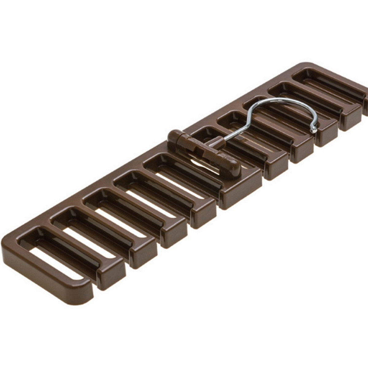 DayCount® Brown Tie Belt Organizer Rack - Pack of 2 Multifunction Rotating Scarf Hanger for Closet Storage - 12 x 2.87 x 0.55 inch