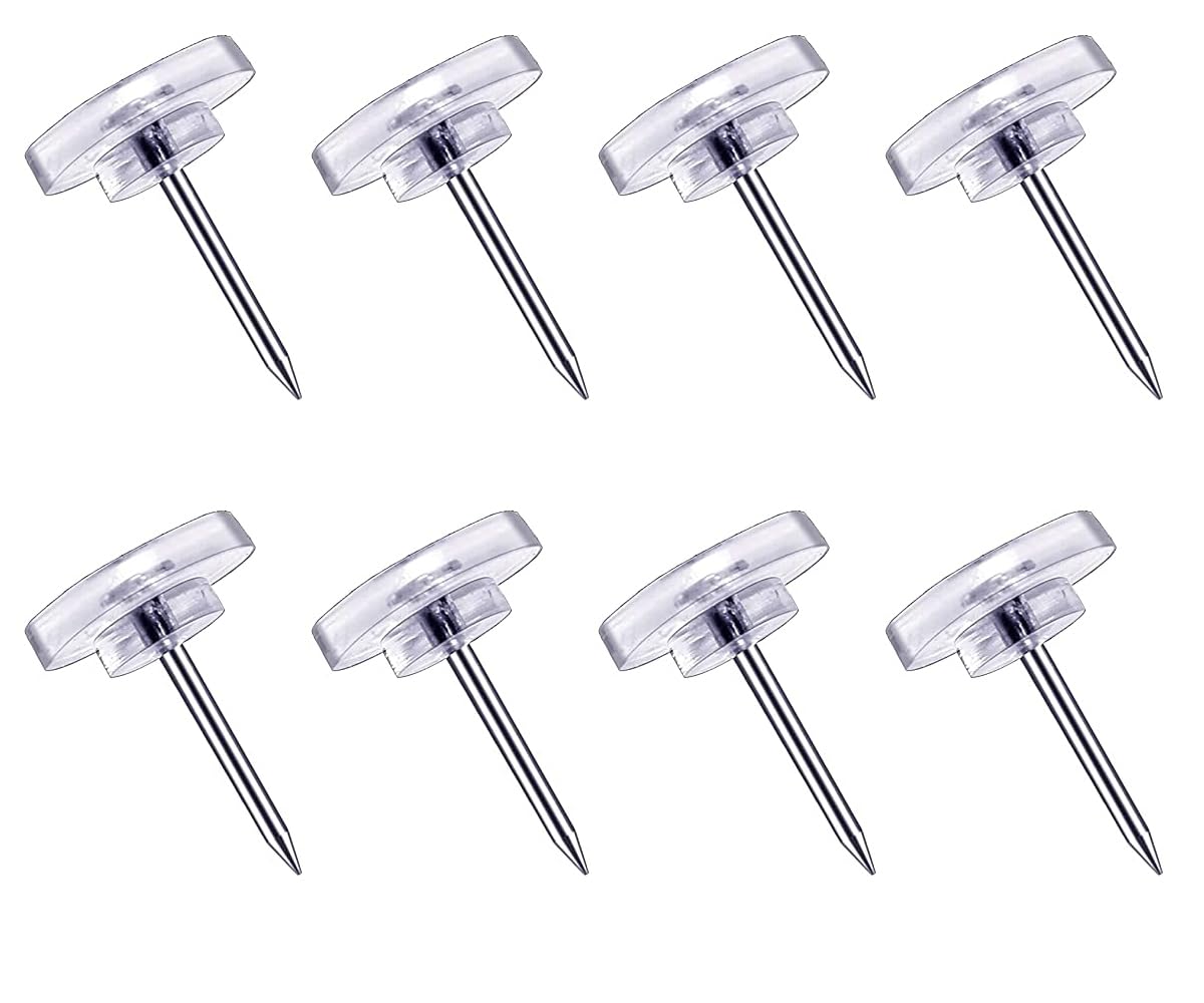 120 Count Push Pins,Clear Thumb Tacks, Deeinn Pins & Tacks, Clear Thumb Tacks For Wall Hangings Plastic Clear Push Pins For Cork
