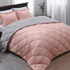Basic Beyond King Size Comforter Set - Pink King Size Comforter Set, Reversible King Bed Comforter Set For All Seasons, Baby Pin