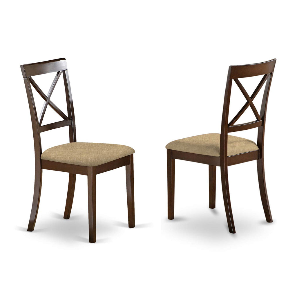 East West Furniture Lybo6-Cap-C 6 Pc Kitchen Table With Bench-Table With Leaf 4 Kitchen Dining Chairs And Bench
