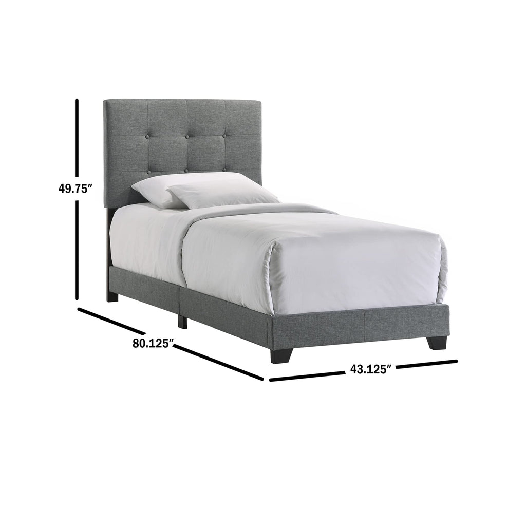 Intercon Addyson Twin UPH Bed Platform, Gray