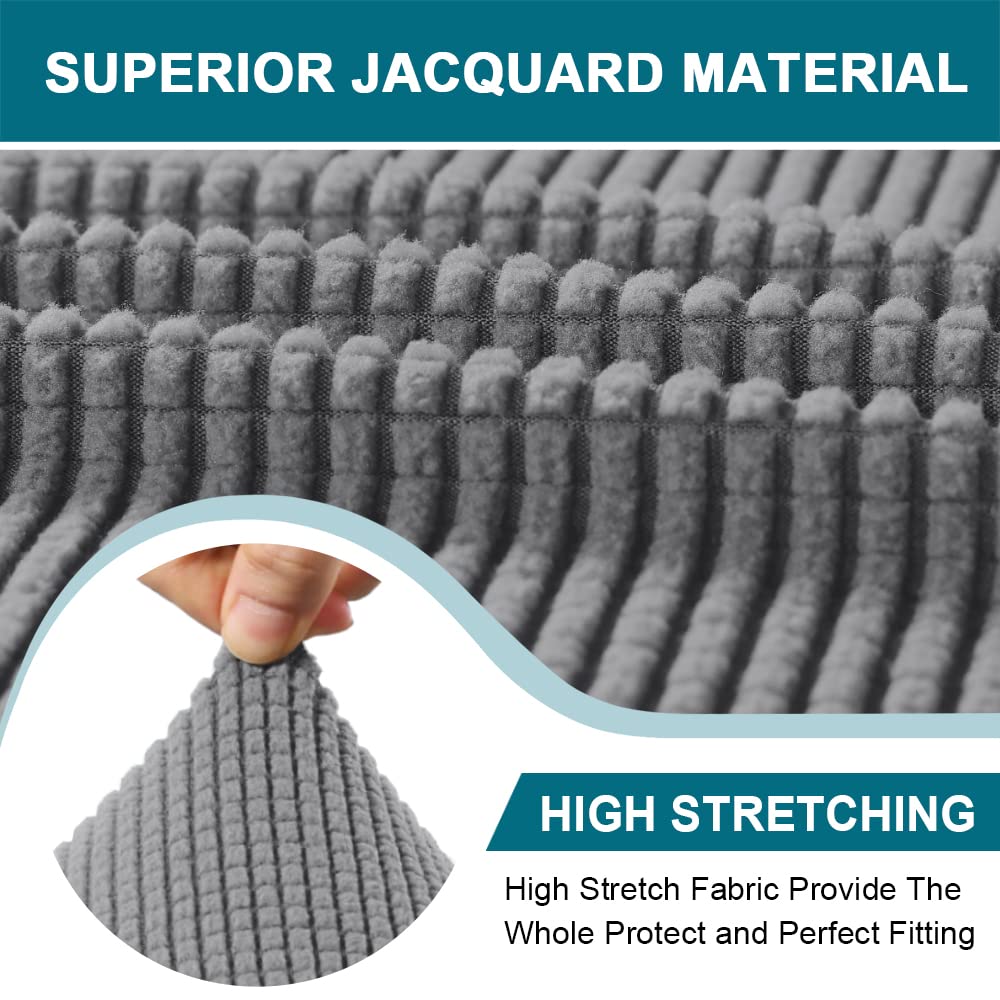 Turquoize 3 Piece T Cushion Loveseat Slipcovers Sofa Cover For 2 Cushion Couch Cover Washable Sofa Slip Cover Furniture Covers With 2 Individual T Cushion Seat Covers (2 Cushion Loveseat, Dove)