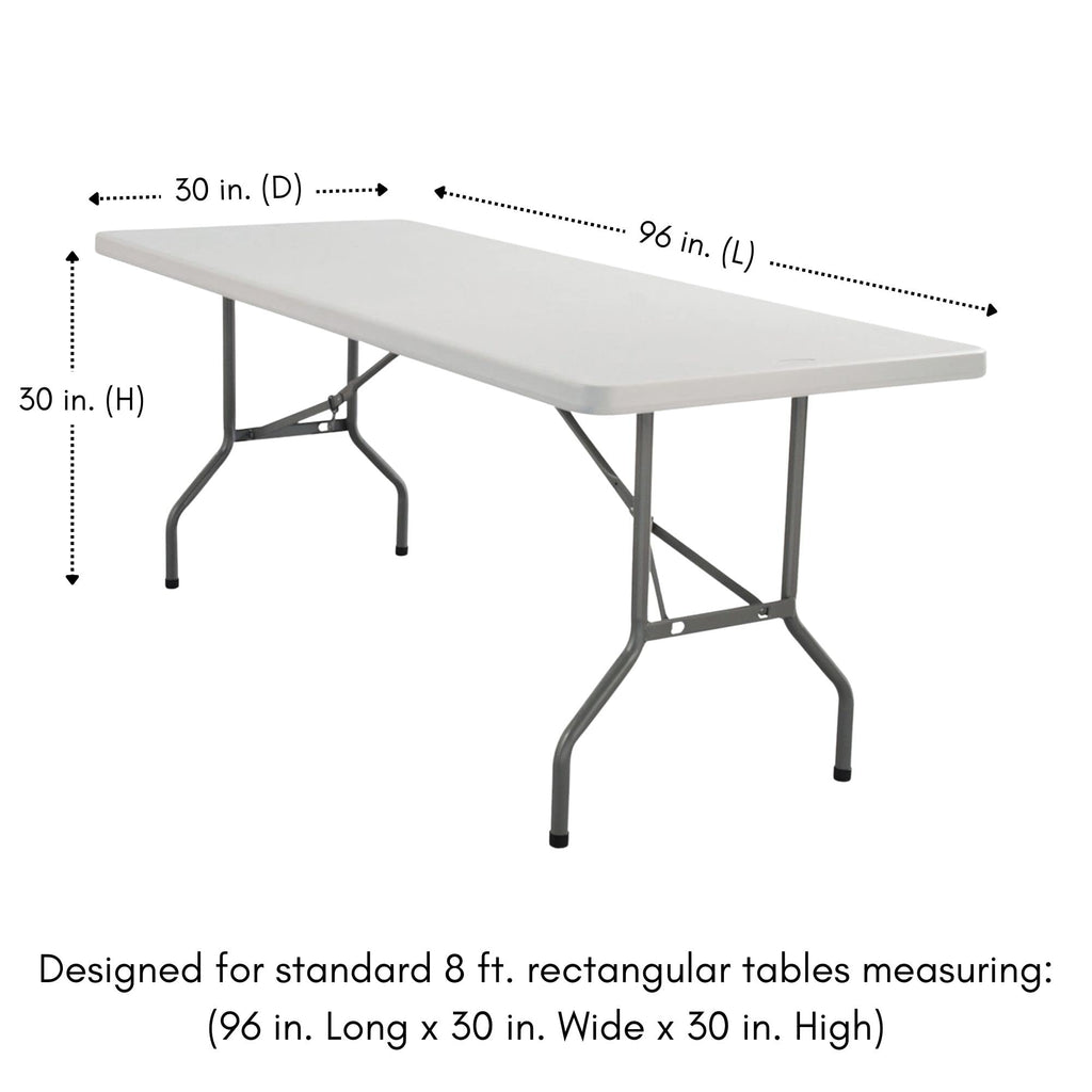 Your Chair Covers - 8 Ft Rectangular Fitted Spandex Tablecloths, Stretch Elastic Table Cover For Long Patio, Party, Birthday, Vendor Table - Dusty Rose