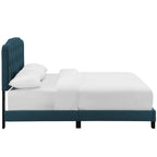 Modway Amelia Tufted Fabric Upholstered Queen Platform Bed In Azure