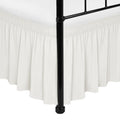 Biscaynebay Wrap Around Bed Skirts With Split Corners For Queen Beds 18' Drop, Ivory Adjustable Elastic Dust Ruffles Easy Fit W