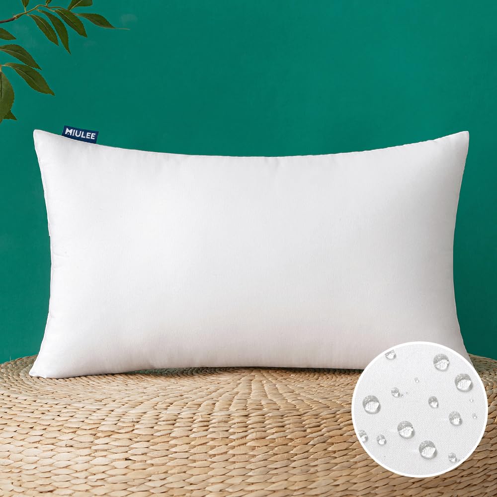 Miulee 16X24 Inch Outdoor Pillow Insert Waterproof Decorative Throw Pillow Insert, Rectangle Garden Pillow Form For Patio Sofa C