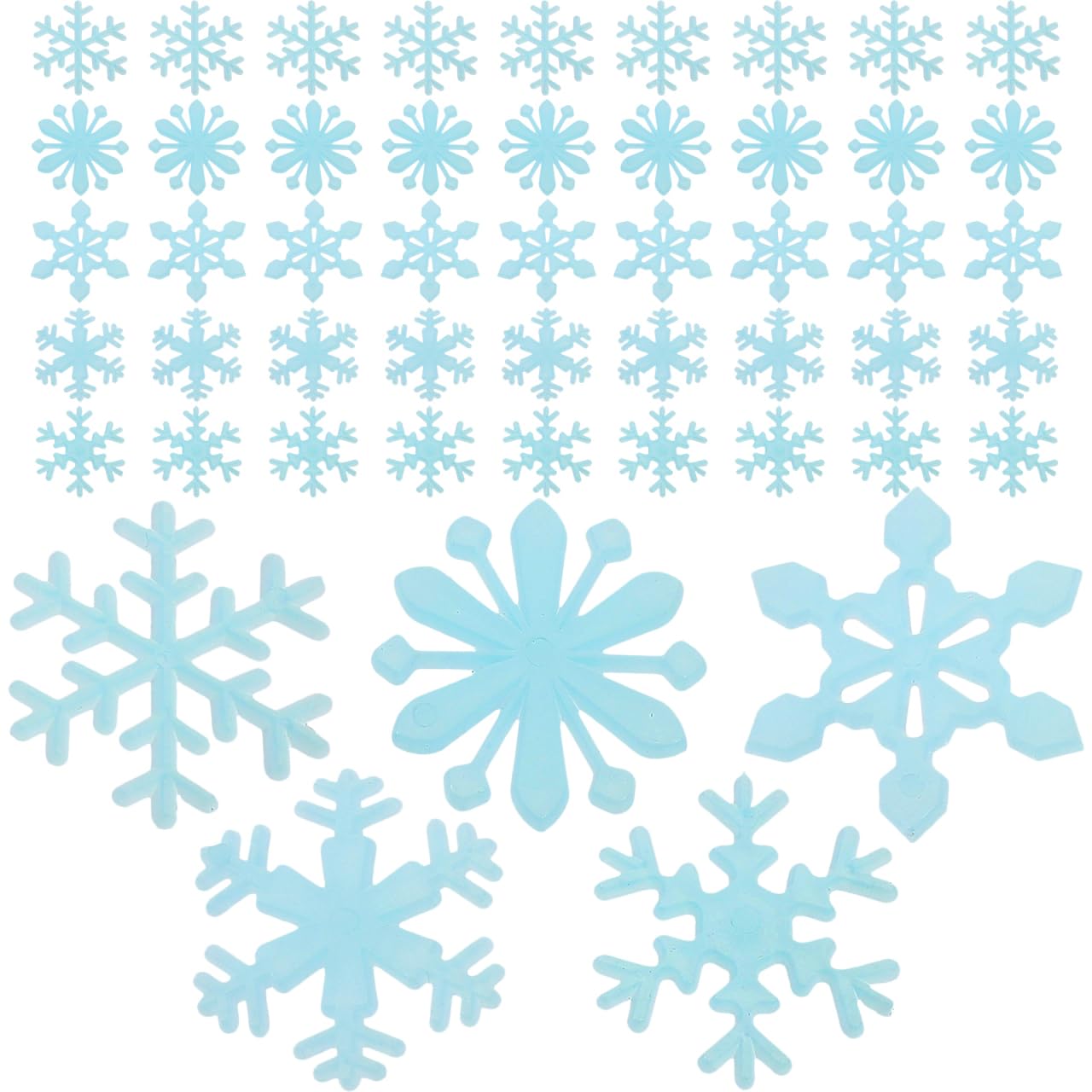 50pcs 3D Wall Stickers Light Glow in The Dark Snowflakes Glow in The Dark Stickers Holiday Wallpaper Snowflake Window Sticker Gl