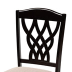 Baxton Studio Delilah Modern Fabric Dining Chair, Sand and Dark Brown, 2/Set (171-2PC-10953HT)