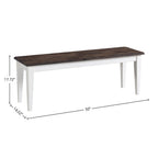 Intercon Kona Backless Bench with Wood Seat and 4 Legs, Gray & White
