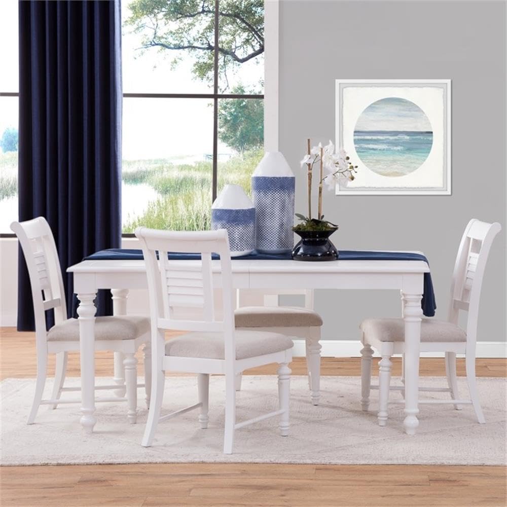 American Woodcrafters Cottage Traditions Eggshell White Wood Coastal Style Dining Chair - Set of 2