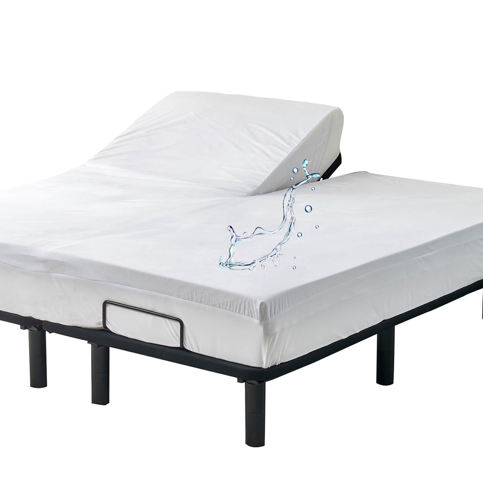 28-30'' Split Top Cal King Mattress Protector For Adjustable Bed With Upper Flex Head Waterproof Ultra Soft Fitted Mattress Cove