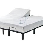 Kingnex Waterproof Split Top King Mattress Protector For Adjustable Bed With Upper Flex 32-34 From Head Ultra Soft Bamboo Viscos