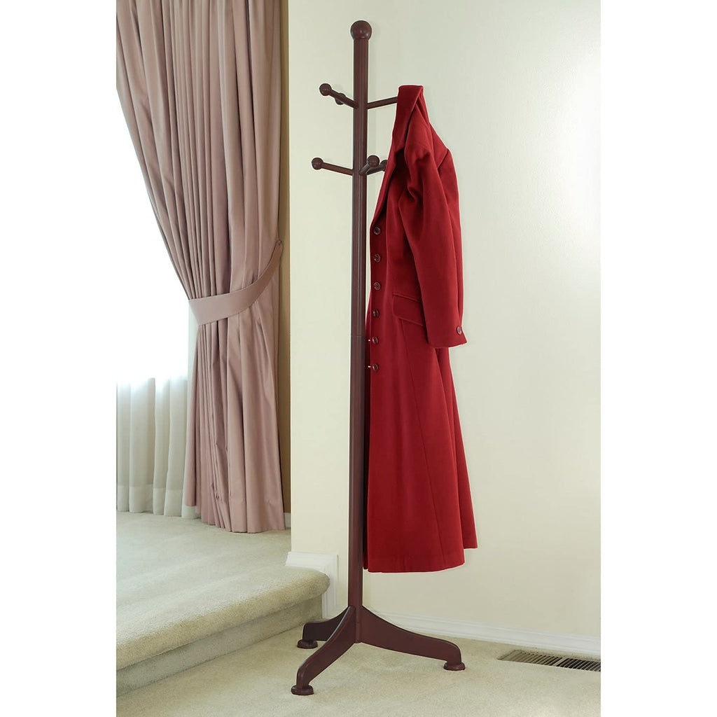Winsome Wood Coat Tree With 6 Pegs, Antique Walnut (94672)