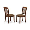 Ergode MZDA5-MAH-C-VV 5Pc Dining Set for 4 - Stylish & Classy, Mahogany Finish, Linen Fabric Chairs, Easy Assembly, Perfect for 