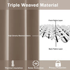 Jiuzhen Taupe Blackout Curtains With Tiebacks - Thermal Insulated, Light Blocking And Noise Reducing Grommet Curtains For Bedroom And Living Room, Set Of 2 Window Curtain Panels, 70 X 84 Inch Length