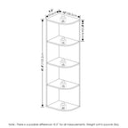 Furinno Pasir 4-Tier Corner Open Shelf Bookcase, French Oak