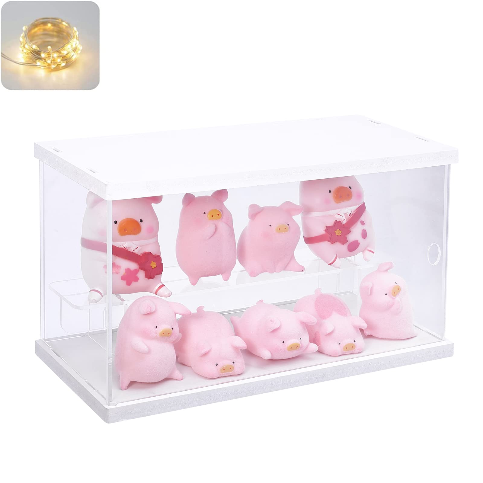 ELEpure 2 Tier Clear Acrylic Display Box Case Stand for Funko pop Advent Calendar Action Pop Figures Collectibles Assemble Count