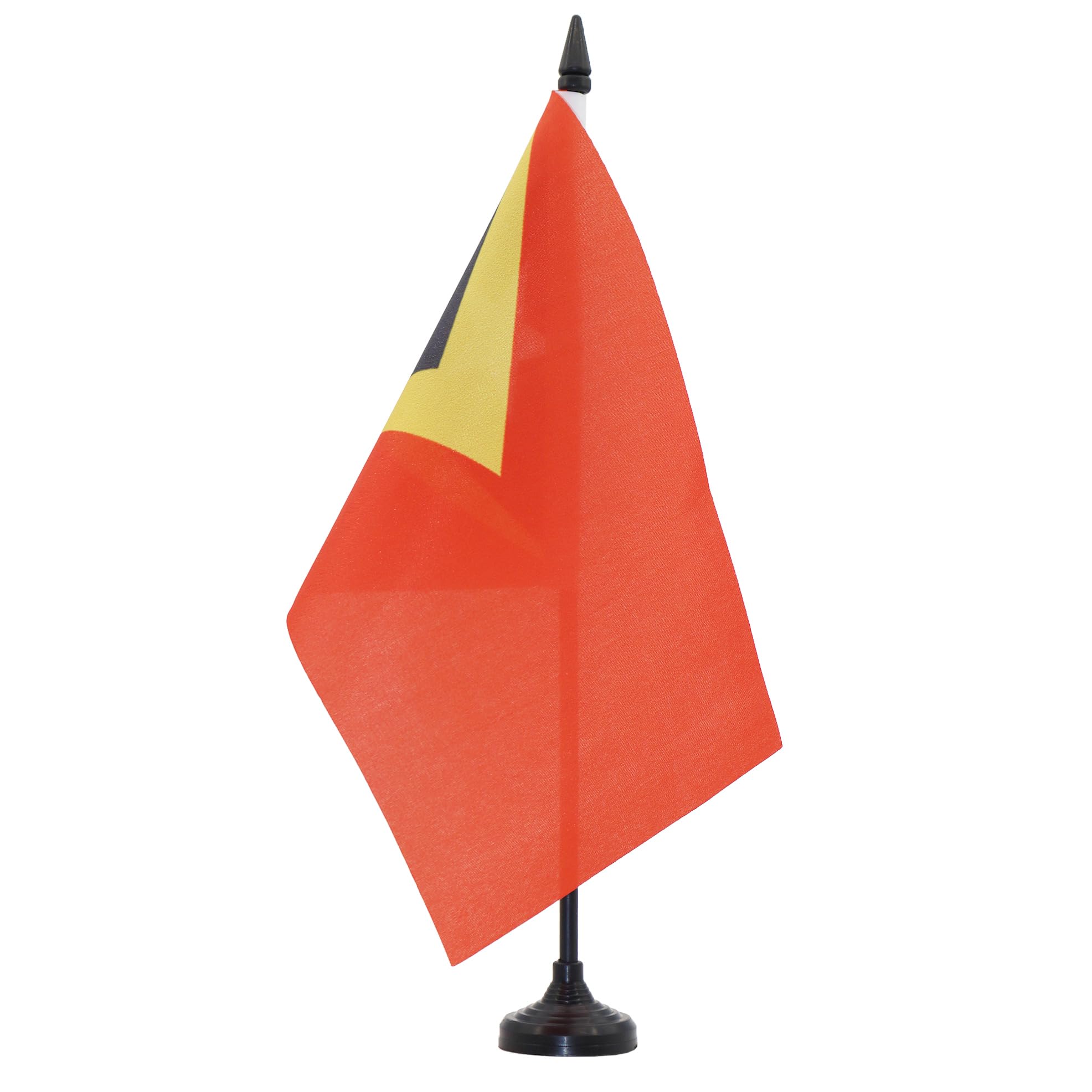 East Timor Table Flag 5' X 8' - East Timorese Desk Flag 21 X 14 Cm - Black Plastic Stick And Base - Az Flag