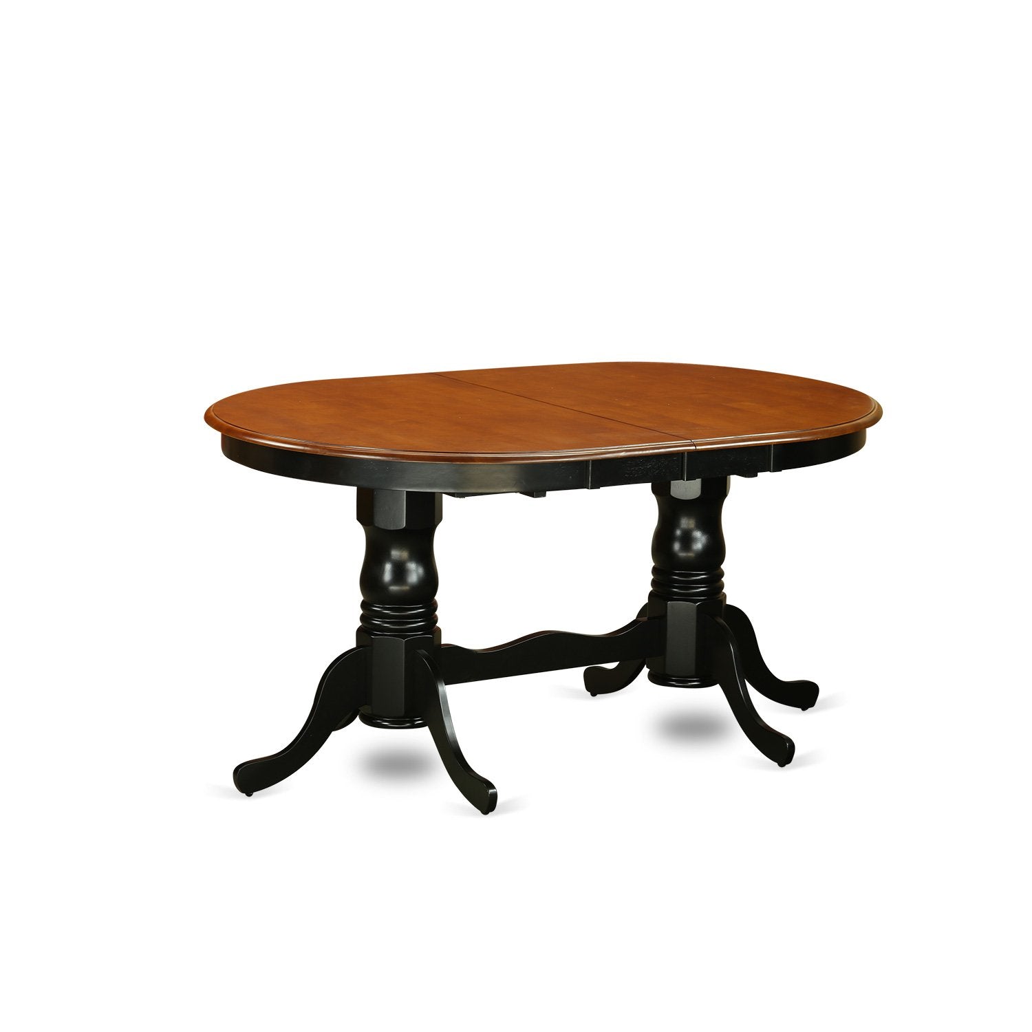 East West Furniture PLAN7-BCH-LC 7 Piece Dining Table Set Consist of an Oval Dining Room Table with Butterfly Leaf and 6 Faux Leather Upholstered Chairs, 42x78 Inch, Black & Cherry