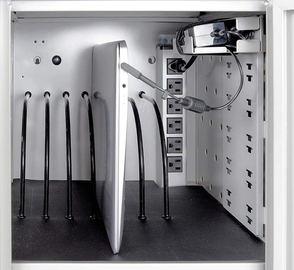Luxor 12 Capacity Secure Tablet Charging Box with mounting hardware for drywall Surfaces Included.