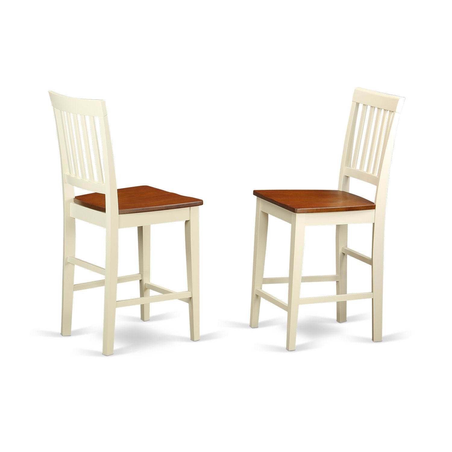 East West Furniture VERN3-WHI-W Vernon 3 Piece Counter Height Pub Set for Small Spaces Contains a Square Dinette Table and 2 Dining Room Chairs, 36x36 Inch